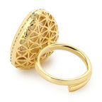 Silver Tone Kundan Cocktail Ring- Ruby Raang | Grocsy