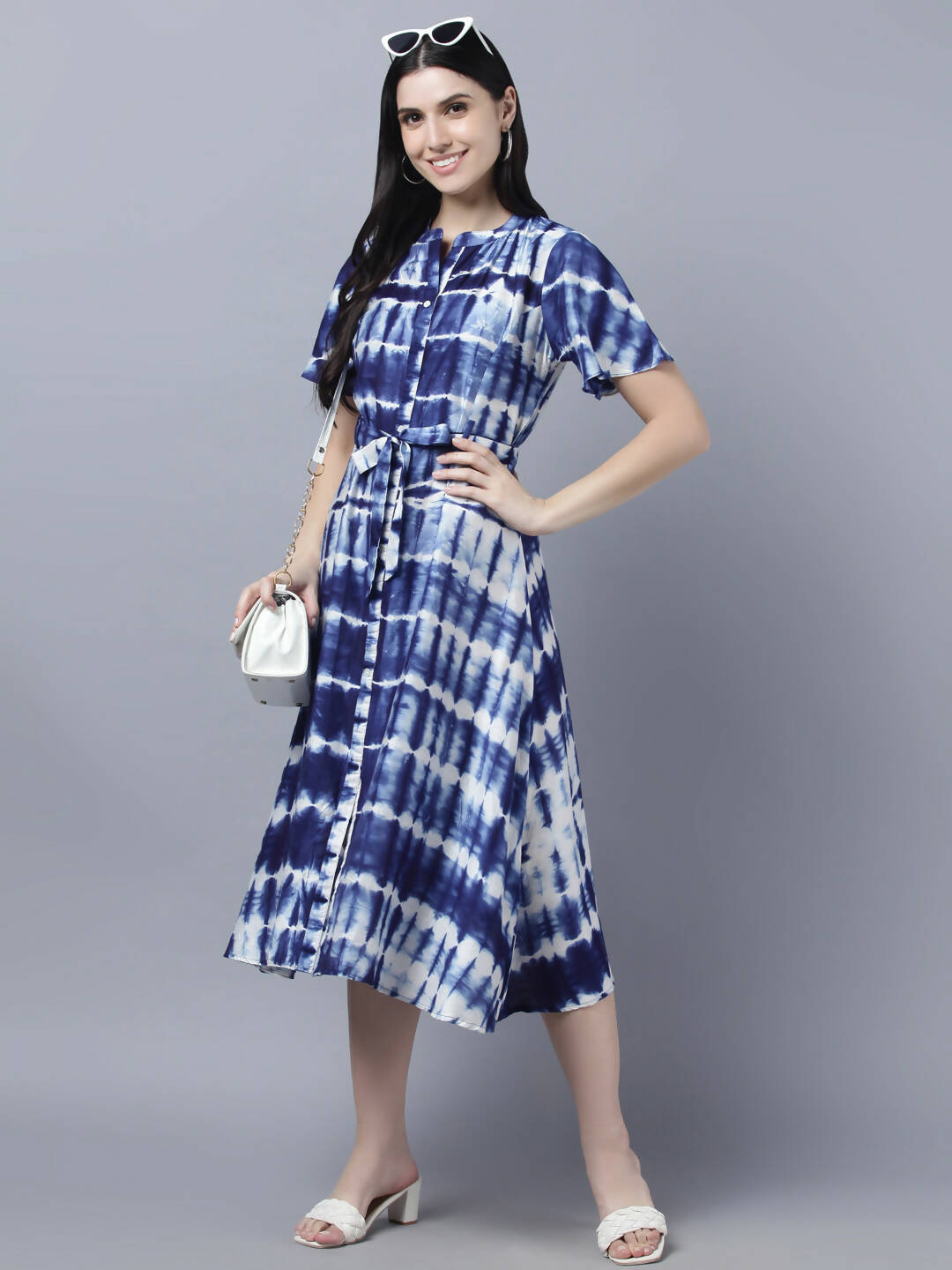 Myshka Stylish Multicolor Half Sleeve Women's Dress | Grocsy