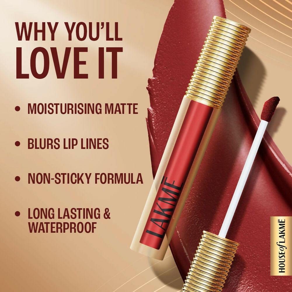 Lakme Ultimate Glam Matte Liquid Lipstick - Pink Prom | Grocsy