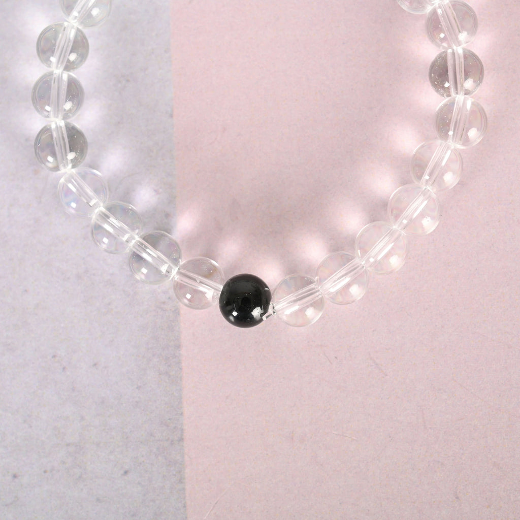 NVR Men & Women Transparent Beaded Elasticated Bracelet | Grocsy