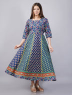 Vamika Multicolor Cotton Printed Party/Casual Wear Kurti (GAM27K) | Grocsy