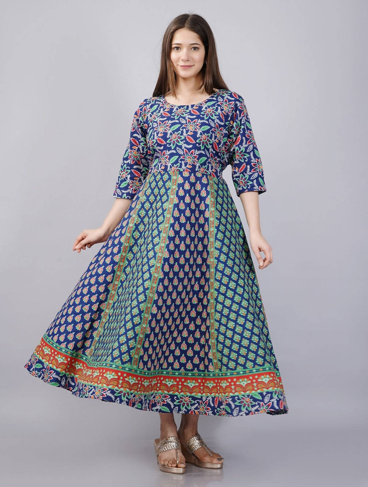 Vamika Multicolor Cotton Printed Party/Casual Wear Kurti (GAM27K) | Grocsy