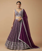Lehenga Mart Purple Faux Georgette Designer Bollywood Style Wedding Wear Lehenga Choli | Grocsy