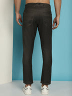 Indian Needle Men's Olive Green Solid Cotton Casual Trouser | Grocsy