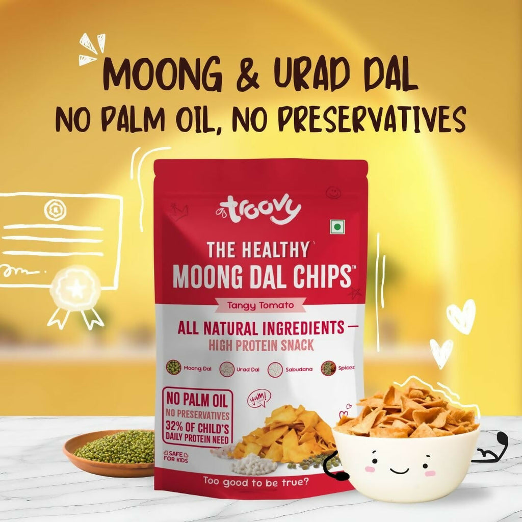 Troovy Healthy Tangy Tomato Moong Dal Chips | Grocsy