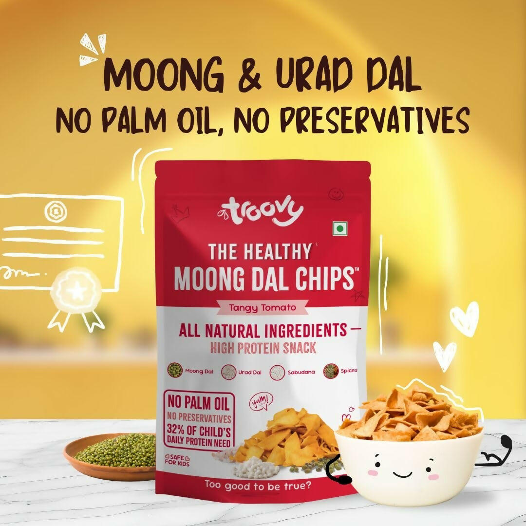 Troovy Healthy Tangy Tomato Moong Dal Chips | Grocsy