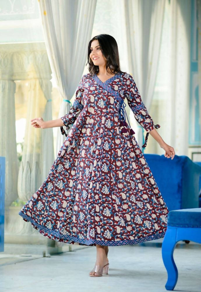 Yufta Women's Handblock printed kurta Dress | Grocsy