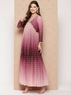 Ahalyaa Women's Traditional wear Ethnic Dress - Burgundy | Grocsy