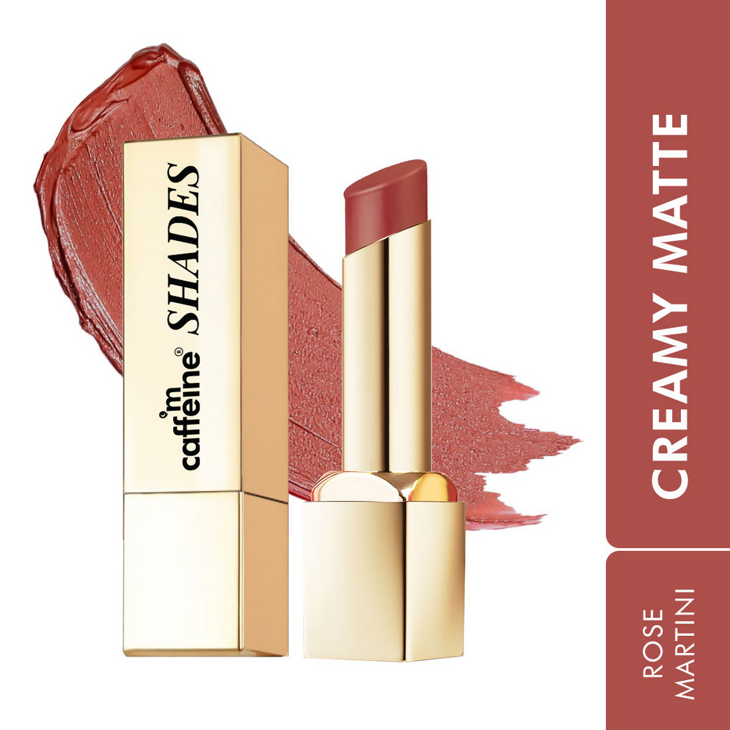 mCaffeine Shades Creamy Matte Kiss Bullet Lipstick Moisturizing Lightweight - Rose Martini | Grocsy
