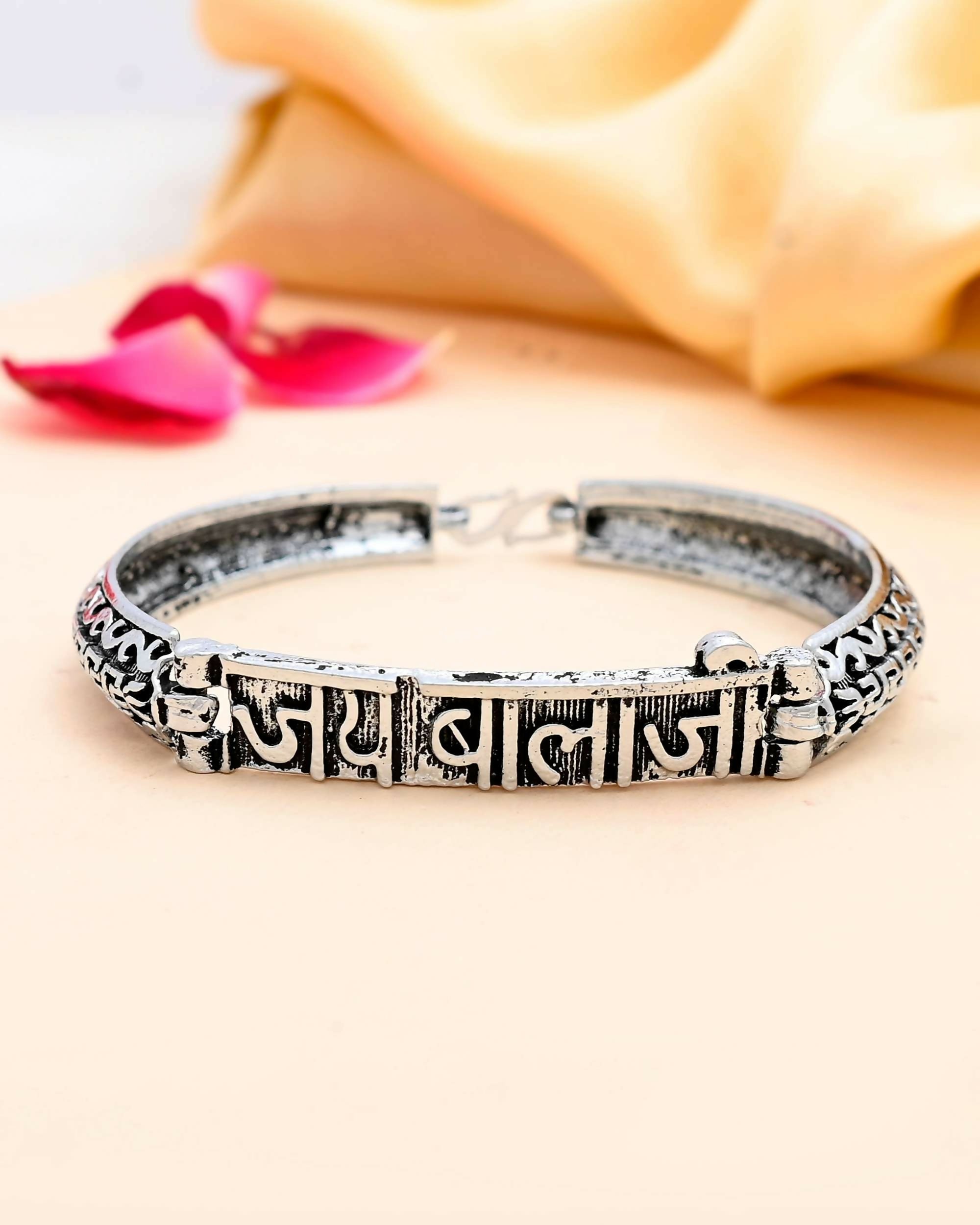 VOJ Silver Plated Kada Bracelet