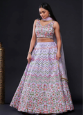 Lehenga Mart Designer Wedding Lehenga Choli For Women - Lavender | Grocsy