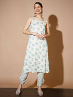 Myshka Women Multi-Floral Kurta & Trousers | Grocsy