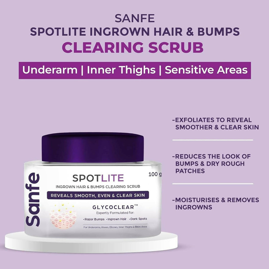 Sanfe Spotlite Ingrown Hair & Bumps Clearing Body Scrub | Grocsy