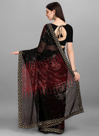 Vegaa Fashion Red Heavy Georgette Sequence Embroidery Saree | Grocsy