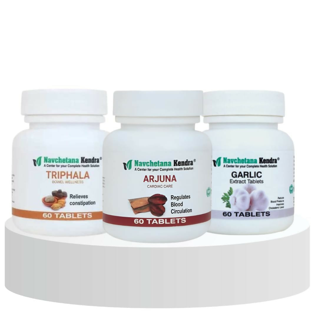 Navchetana Kendra Arjuna, Triphala, and Garlic Tablets Combo | Grocsy