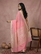 Shree Shyam Fashion Coral Pink Cotton Saree | Grocsy
