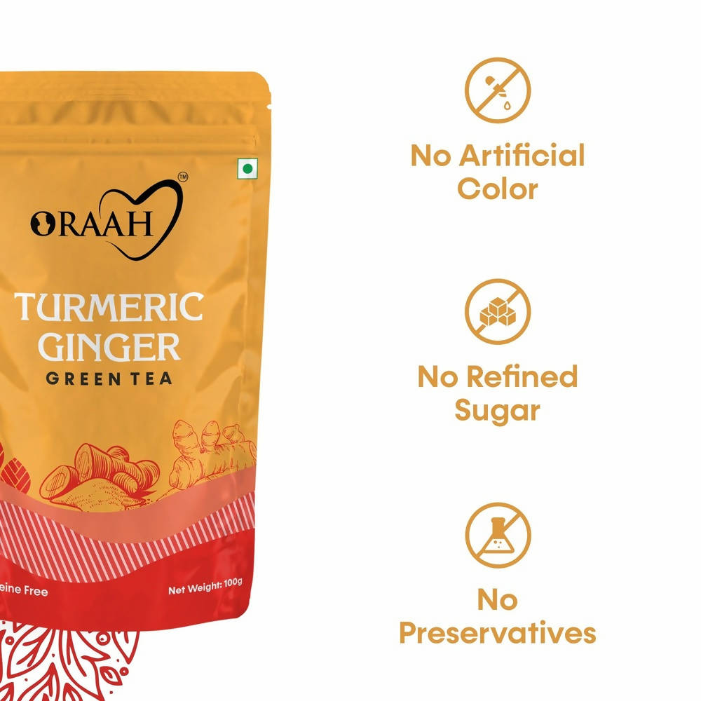 Oraah Turmeric Ginger Green Tea | Grocsy