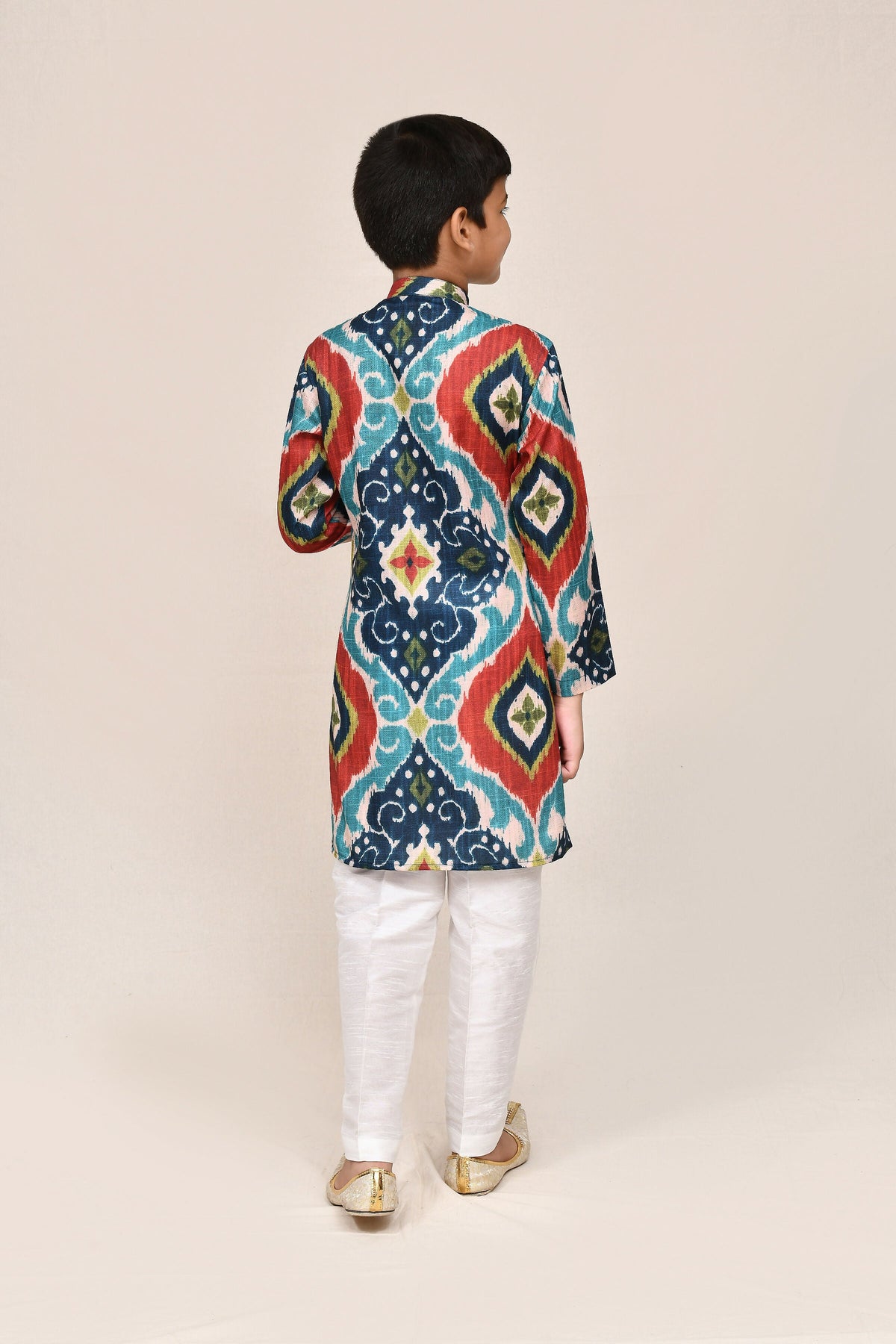 Joban Fashion Pure Cotton Multicolor Kurta With Straight Fit Pant | Grocsy