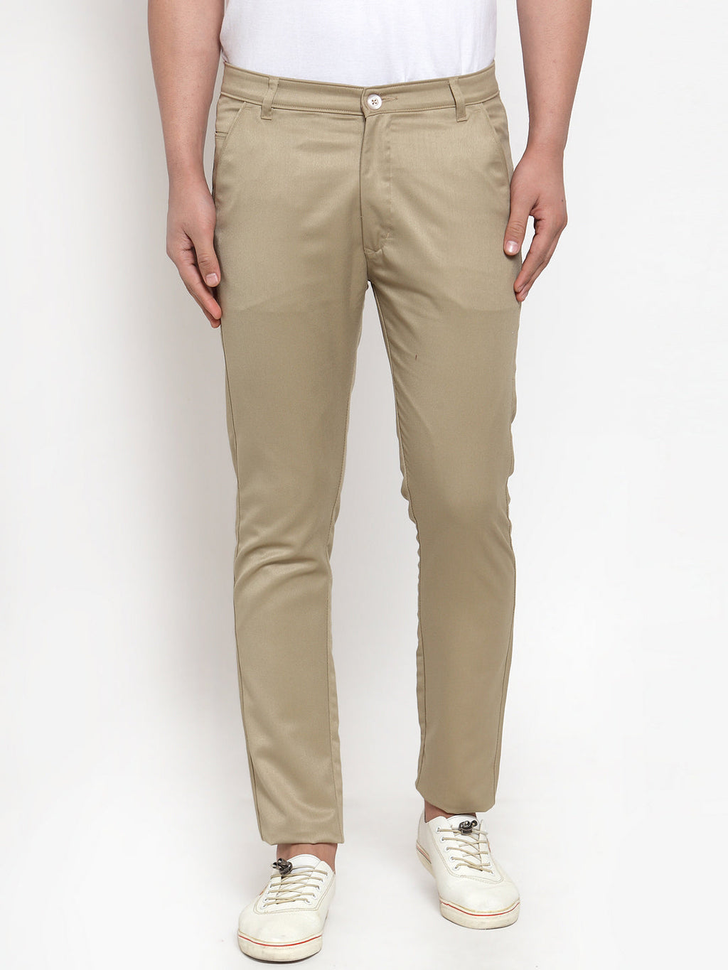 Jainish Men Beige Slim Fit Formal Trousers ( FGP 253Beigexxx ) | Grocsy