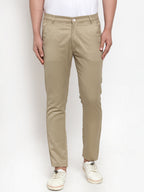 Jainish Men Beige Slim Fit Formal Trousers ( FGP 253Beigexxx ) | Grocsy