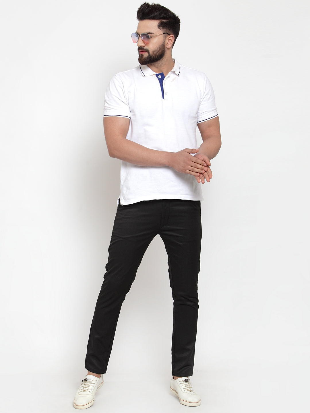 Jainish Men's Black Solid Formal Trousers ( FGP 253Black ) | Grocsy