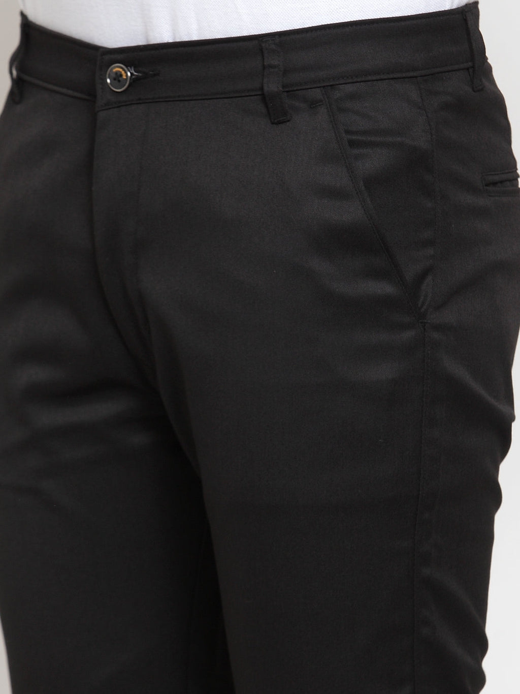 Jainish Men's Black Solid Formal Trousers ( FGP 253Black ) | Grocsy