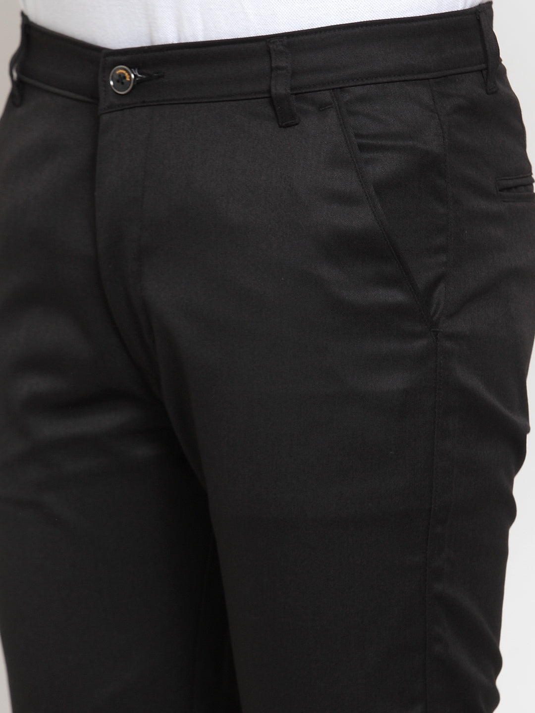 Jainish Men's Black Solid Formal Trousers ( FGP 253Black ) | Grocsy