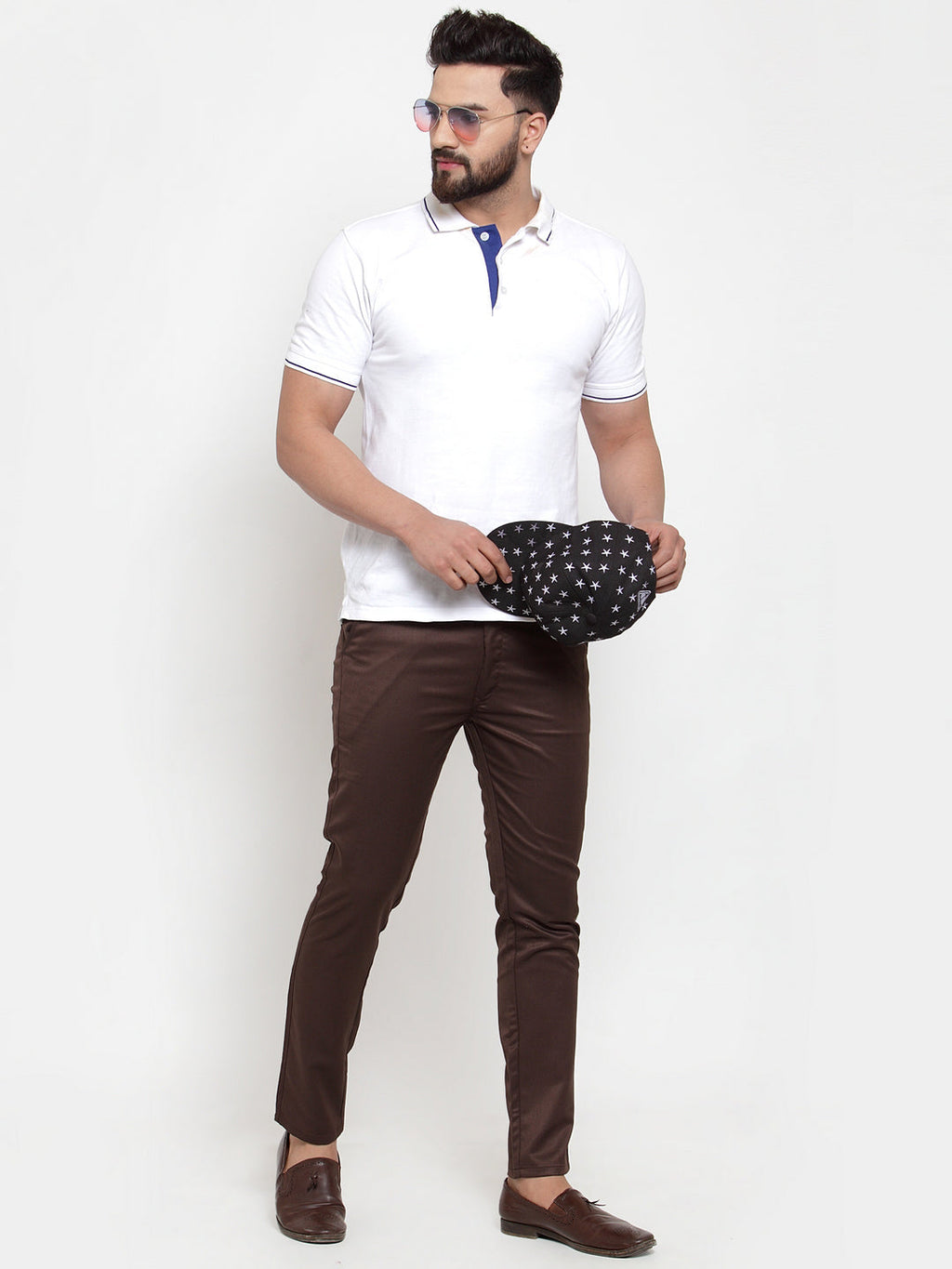 Jainish Men's Brown Solid Formal Trousers ( FGP 253Coffee ) | Grocsy