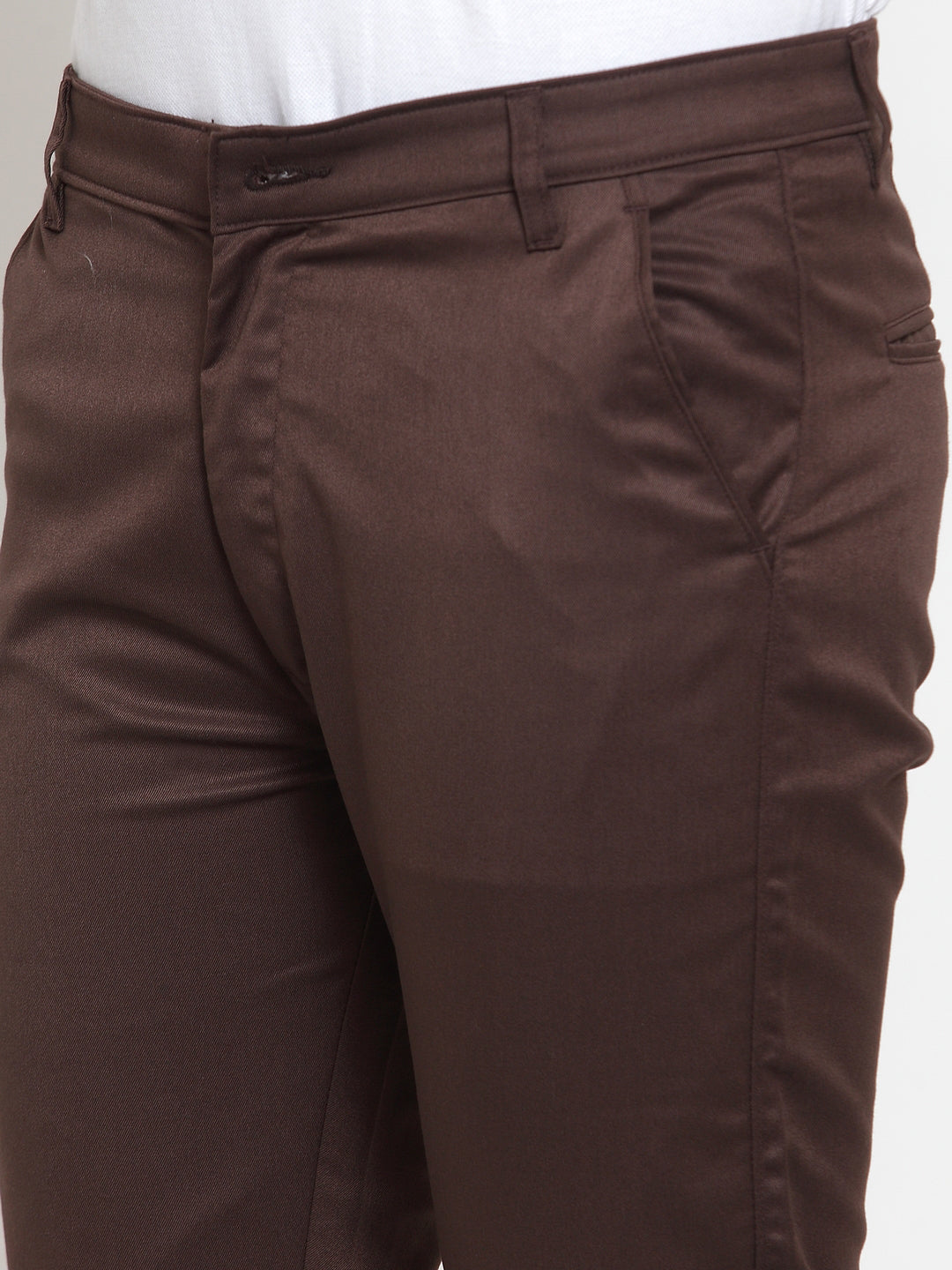 Jainish Men's Brown Solid Formal Trousers ( FGP 253Coffee ) | Grocsy