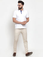 Jainish Men's Cream Solid Formal Trousers ( FGP 253Cream ) | Grocsy