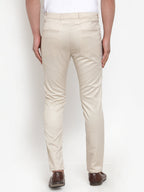 Jainish Men's Cream Solid Formal Trousers ( FGP 253Cream ) | Grocsy