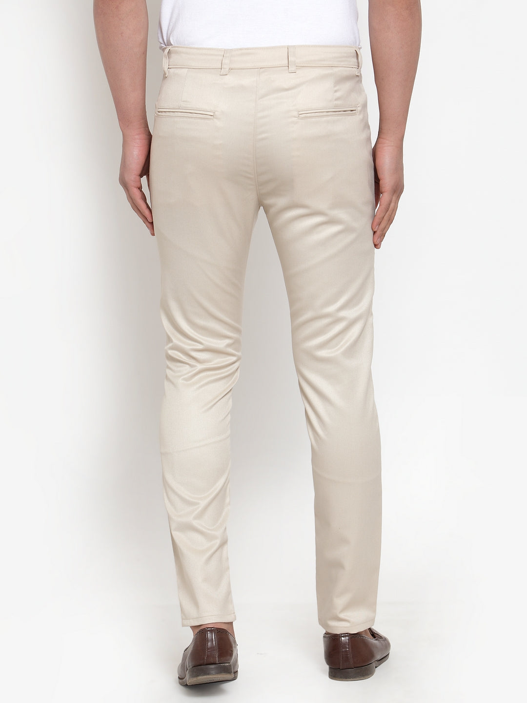 Jainish Men's Cream Solid Formal Trousers ( FGP 253Cream ) | Grocsy