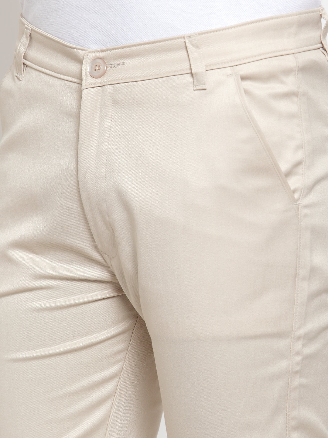 Jainish Men's Cream Solid Formal Trousers ( FGP 253Cream ) | Grocsy
