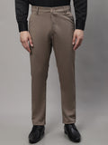 Jainish Men's Dark-Beige Tapered Fit Formal Trousers | Grocsy