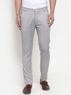 Jainish Men's Grey Solid Formal Trousers ( FGP 253Light-Grey ) | Grocsy