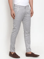 Jainish Men's Grey Solid Formal Trousers ( FGP 253Light-Grey ) | Grocsy
