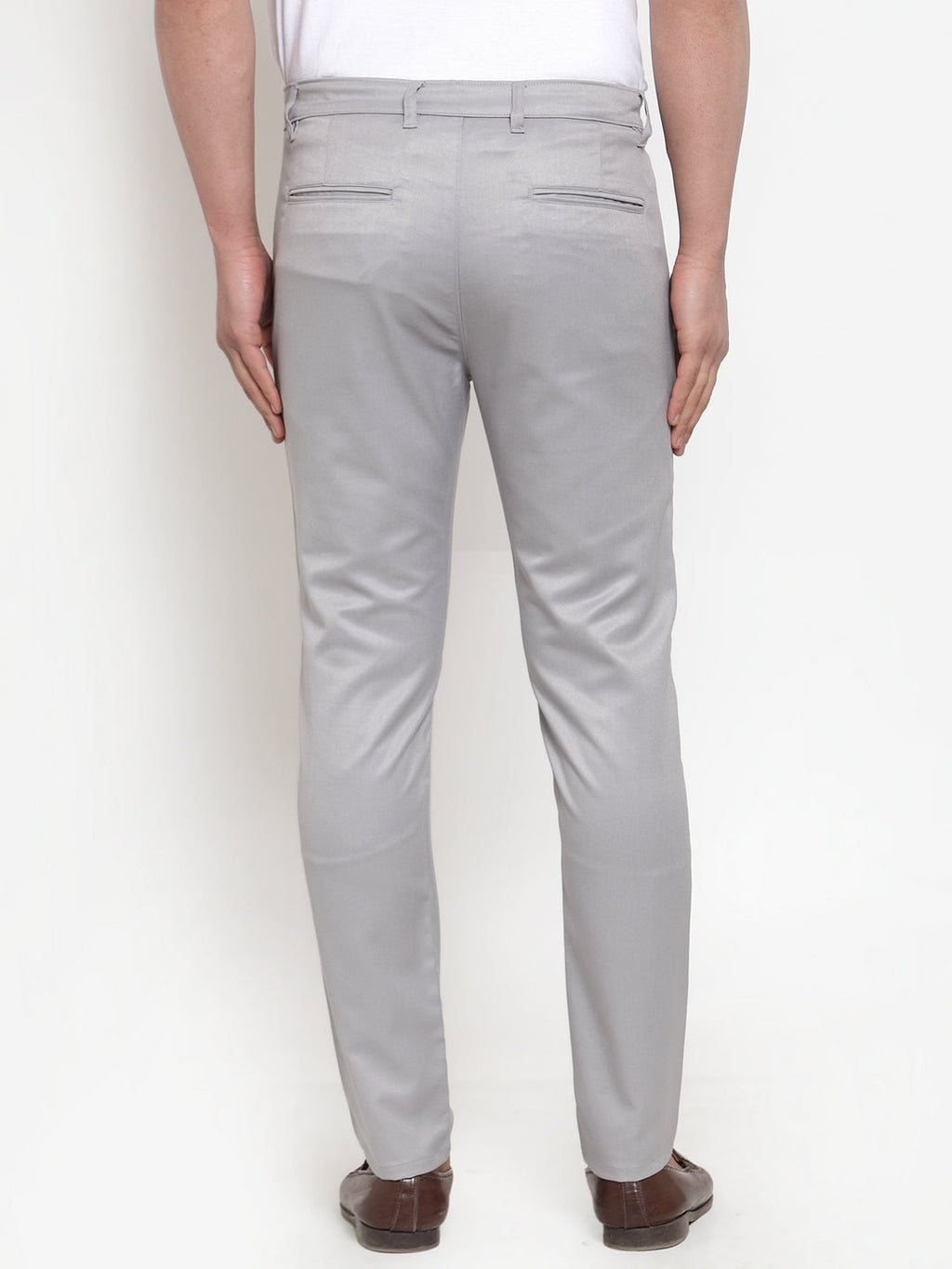 Jainish Men's Grey Solid Formal Trousers ( FGP 253Light-Grey ) | Grocsy