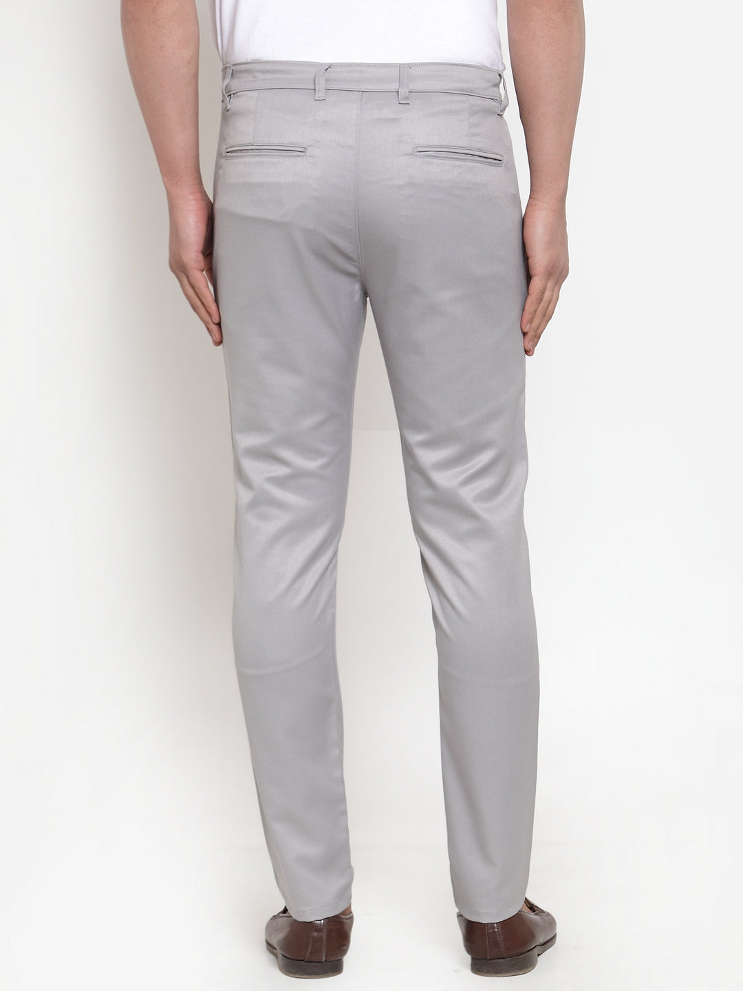 Jainish Men's Grey Solid Formal Trousers ( FGP 253Light-Grey ) | Grocsy