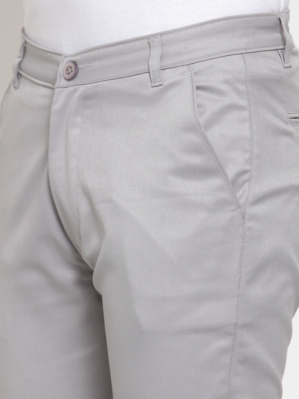 Jainish Men's Grey Solid Formal Trousers ( FGP 253Light-Grey ) | Grocsy