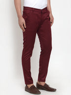 Jainish Men's Maroon Solid Formal Trousers ( FGP 253Maroon ) | Grocsy