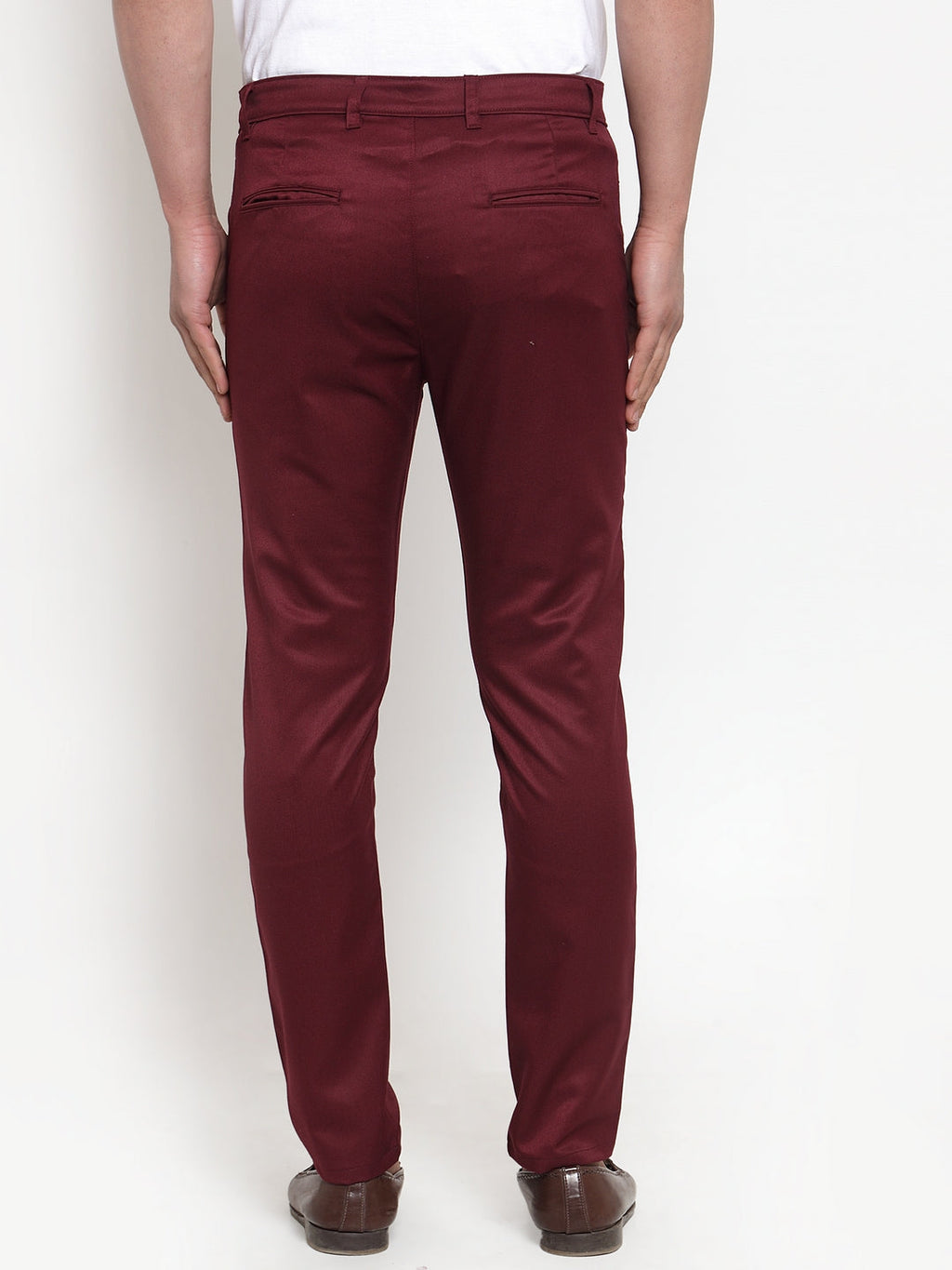 Jainish Men's Maroon Solid Formal Trousers ( FGP 253Maroon ) | Grocsy