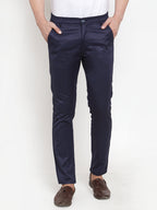 Jainish Men's Navy Solid Formal Trousers ( FGP 253Navy ) | Grocsy