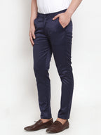 Jainish Men's Navy Solid Formal Trousers ( FGP 253Navy ) | Grocsy