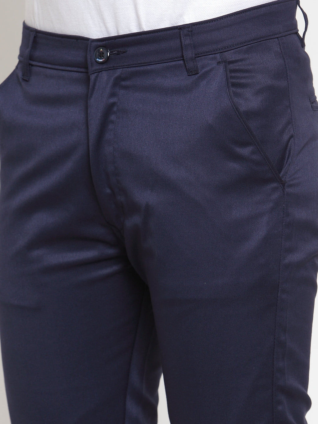 Jainish Men's Navy Solid Formal Trousers ( FGP 253Navy ) | Grocsy