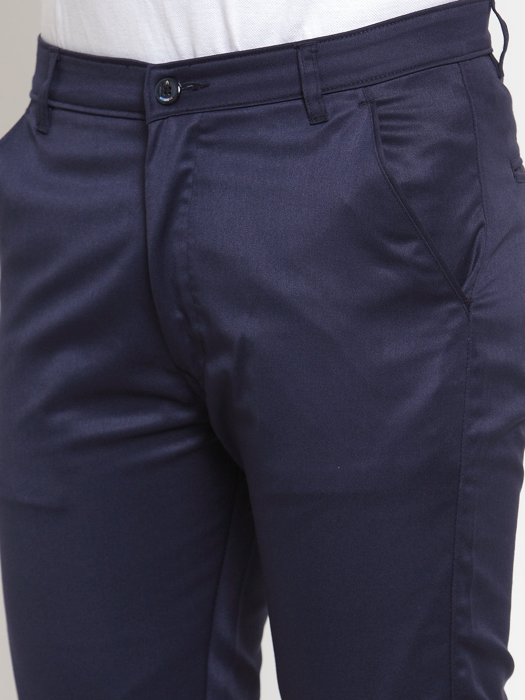 Jainish Men's Navy Solid Formal Trousers ( FGP 253Navy ) | Grocsy