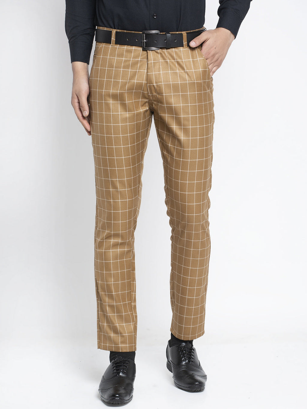 Jainish Men's Brown Formal Trousers ( FGP 260Brown ) | Grocsy