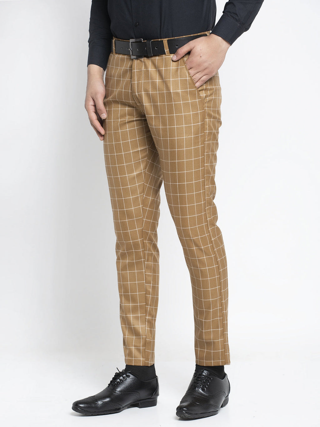 Jainish Men's Brown Formal Trousers ( FGP 260Brown ) | Grocsy