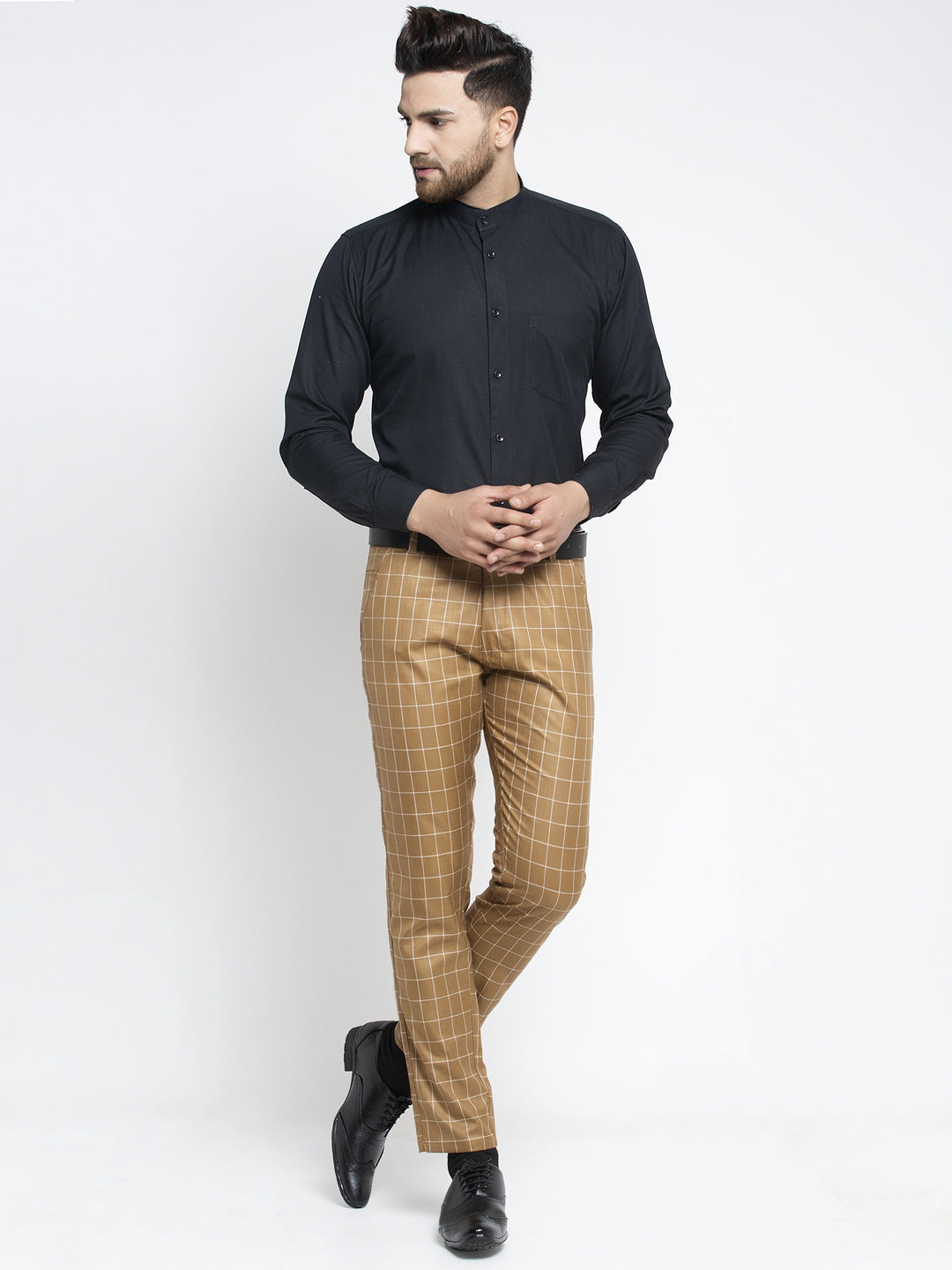 Jainish Men's Brown Formal Trousers ( FGP 260Brown ) | Grocsy