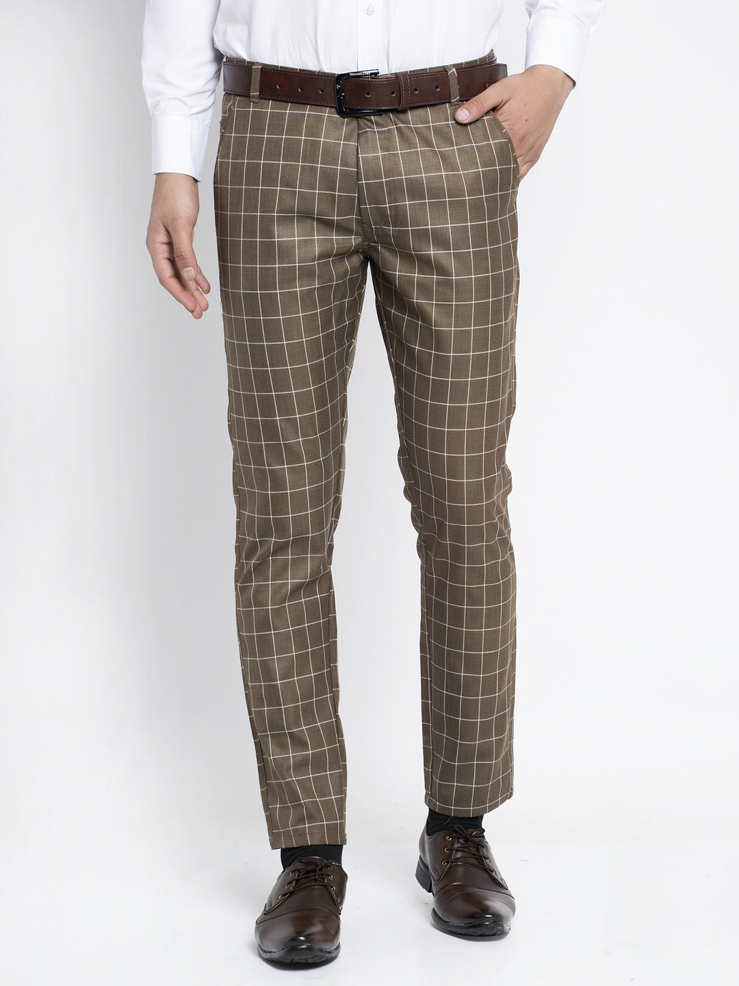 Jainish Men's Brown Formal Trousers ( FGP 260Coffee ) | Grocsy