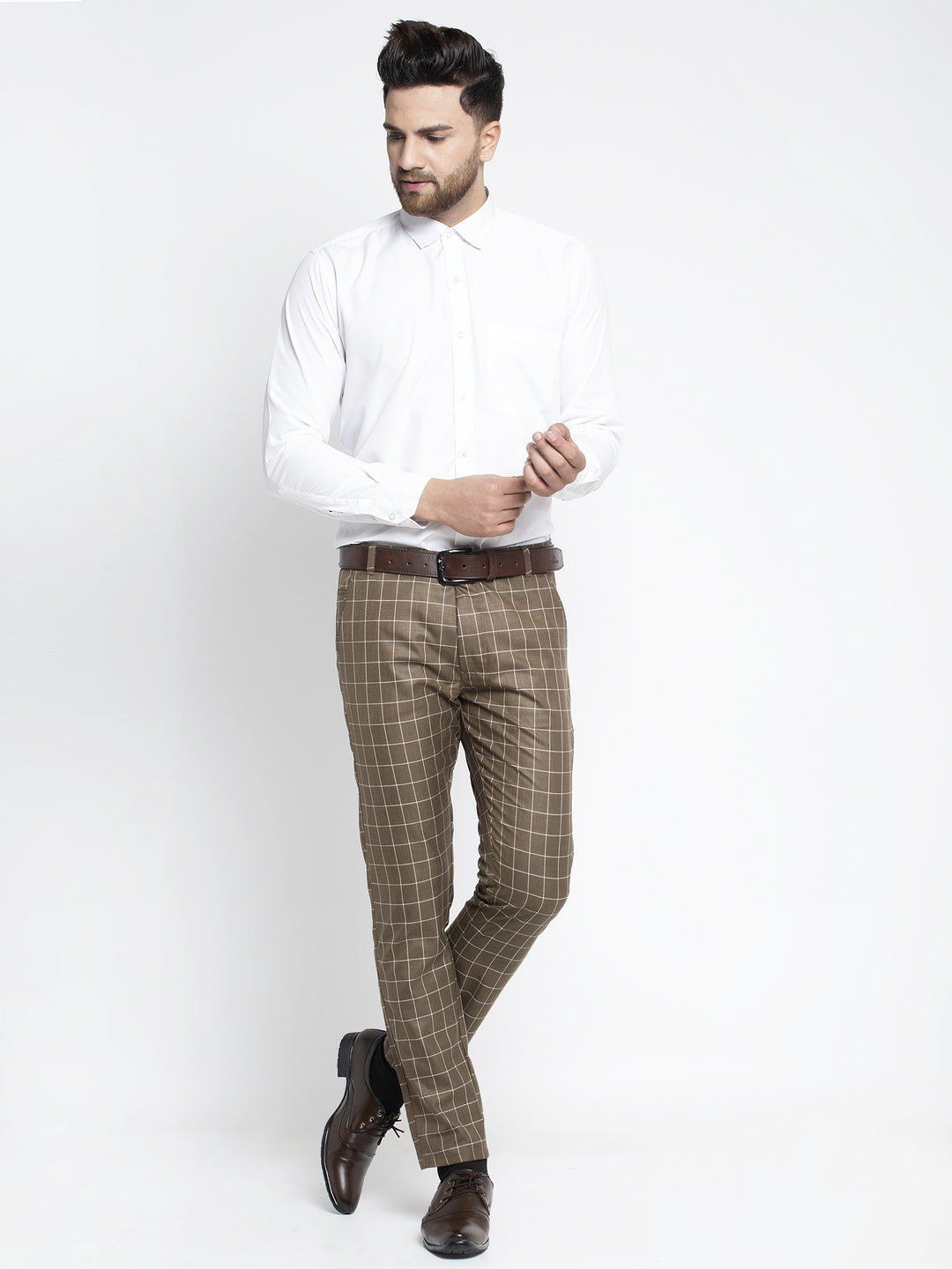 Jainish Men's Brown Formal Trousers ( FGP 260Coffee ) | Grocsy